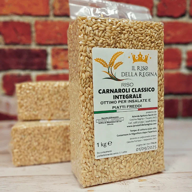 Pacco da 1 kg di riso Carnaroli classico integrale Il Riso della Regina, prodotto agricolo di qualità, Trecate (NO), C'era una volta - Bottega delle Mucche